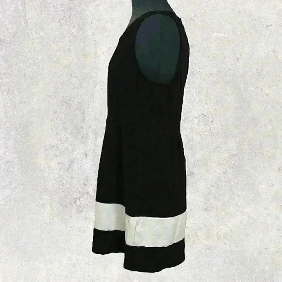 Kenzie Sleeveless Fit &‎ Flare Dress Color Block Black White Large - Picture 2 of 5